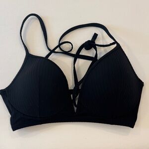 36C Black Bikini Tie-back Top